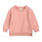 Rukosu Toddler Baby Boy Girl Fleece Pullover Sweatshirt Solid Color Crewneck Blouse Shirt Tops Warm Fall Winter Clothes Pink 4-5