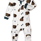Zippyjamz - Zipper Organic Sleeper Footed Baby Pajamas With Inseam Zipper (Little Grizzle, 3-6 Months)