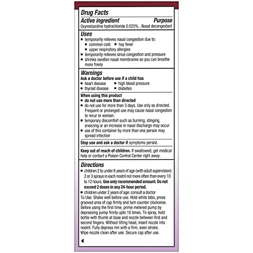Afrin Childrens, Age 2-6, Extra Moisturizing Stuffy Nose Spray, 12 Hour Nasal Congestion Relief - 15 Ml