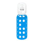 Lifefactory 9-Ounce Glass Baby Bottle With Stage 2 Nipple And Protective Silicone Sleeve Cobalt Blue