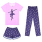 Mirawise Girls 3 Pc Pajamas Sleepwear Cotton Pjs Clothes Set 413 Years, Purple Dance, 1213 Years