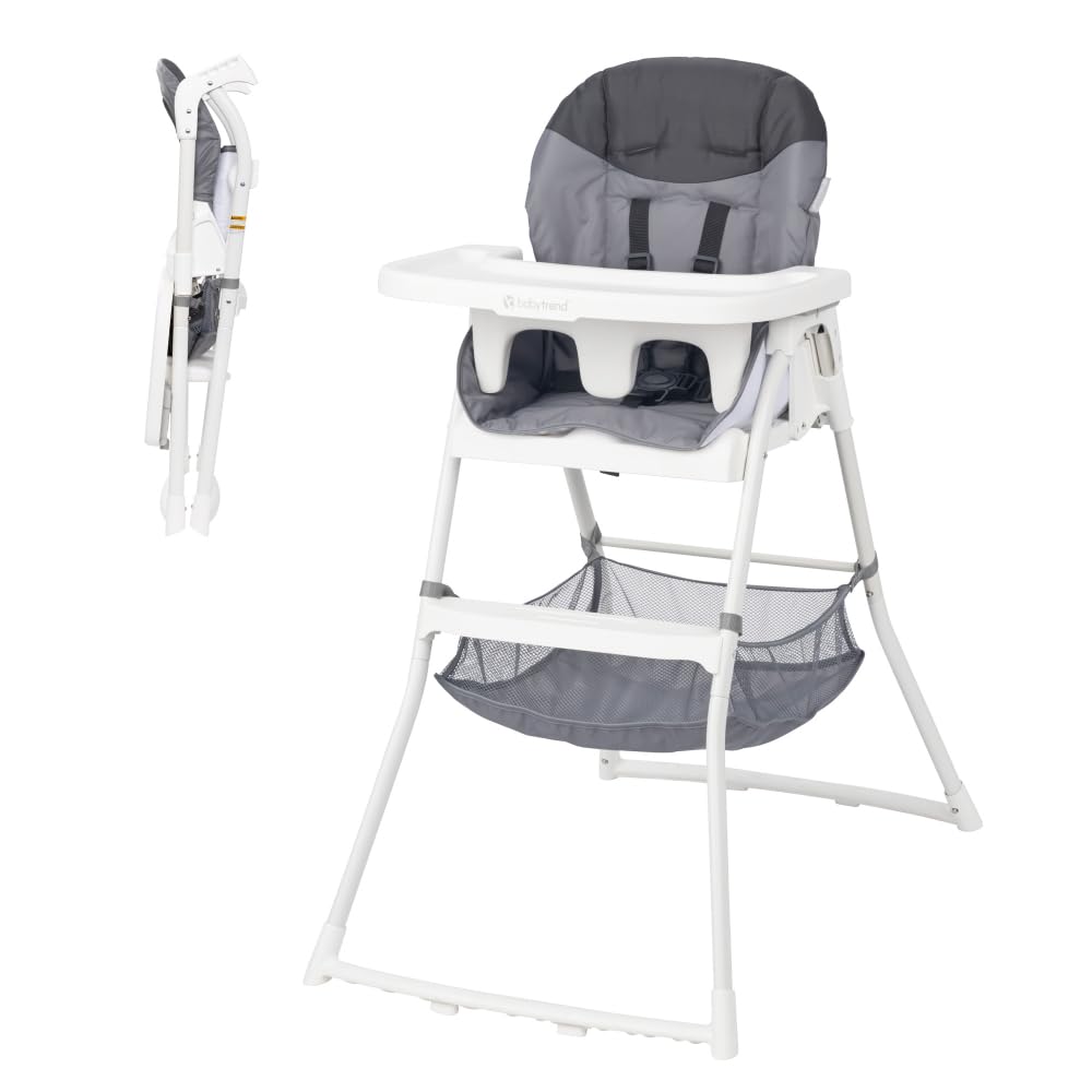 Baby Trend Flat Fold High Chair, Stellar Grey