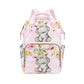 YallLocoMo Personalized Diaper Bag Backpack Gift Crown Rhino Pink Floral Rose Ultimate Nappy Bag: Spacious, Waterproof & Perfect