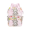 YallLocoMo Personalized Diaper Bag Backpack Gift Crown Rhino Pink Floral Rose Ultimate Nappy Bag: Spacious, Waterproof & Perfect