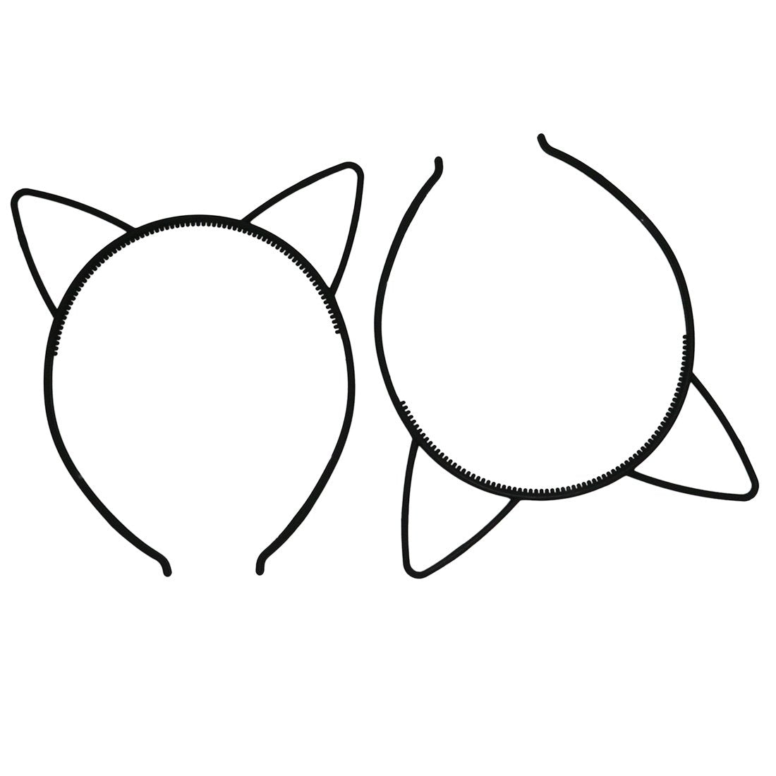 Xima 12Pcs Black Cat Ears Headband Cute Abs Plastic Girls Head Band For Children Accessories (Black-Cat Ear)