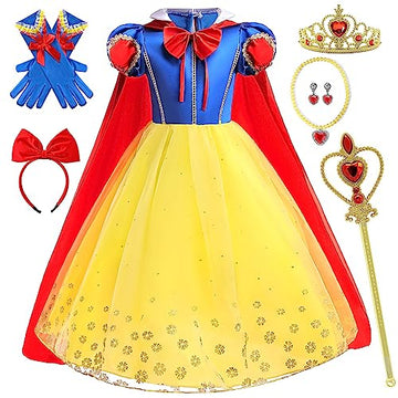 Princess Snow White Dresses For Girls Costume Dress Up Birthday Halloween Christmas Party Cosplay Kids 9-10Years (150)