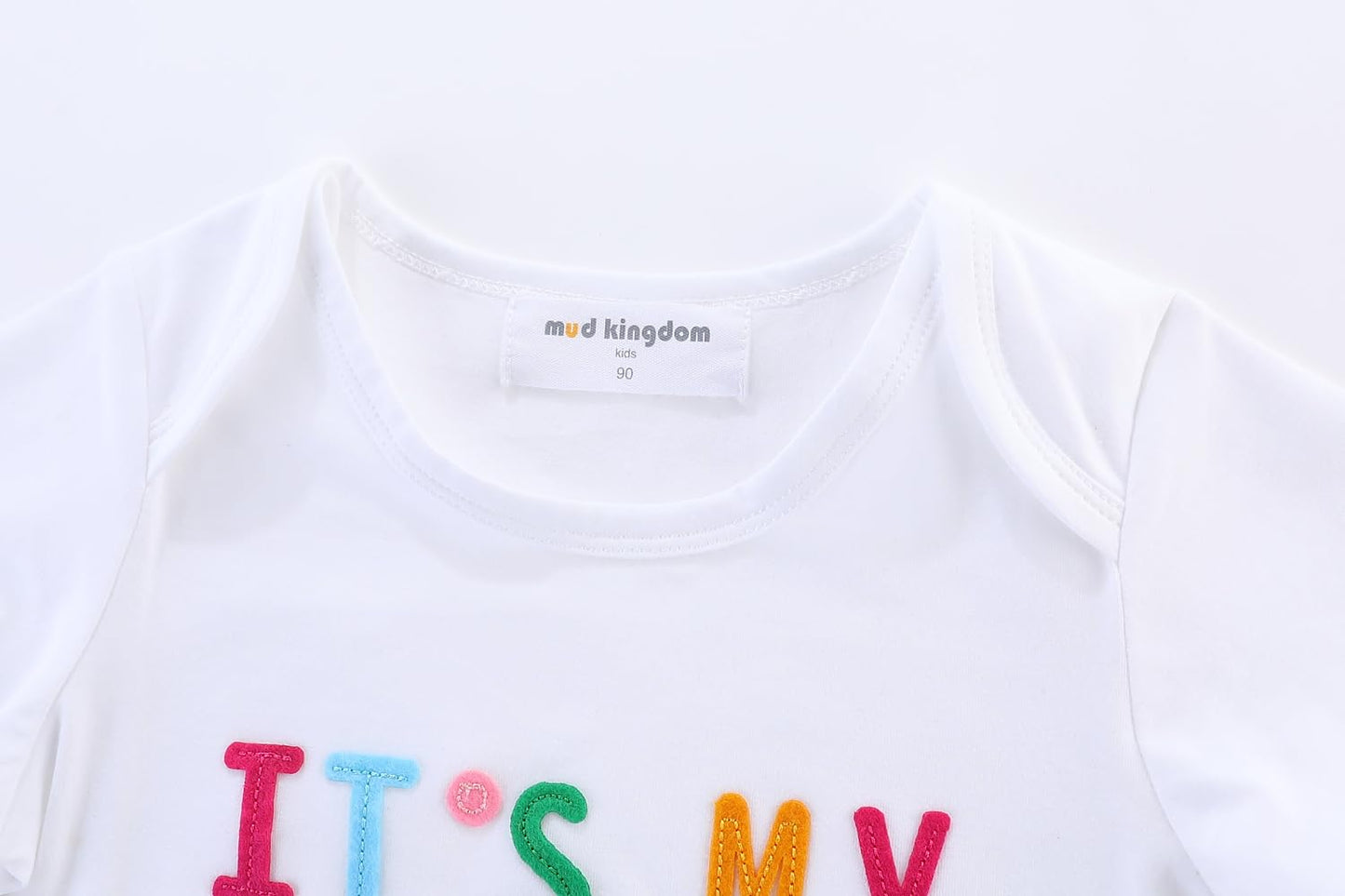 Mud Kingdom Baby Girls Birthday Clothes Set 1 Year Gifts Party T-Shirt And Tulle Skirt Outfit Rainbow 12 Months