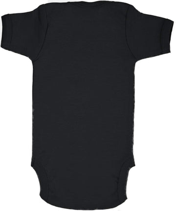 Started From The Belly Now I'M Here Bodysuit (Black, Newborn)