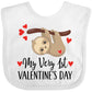 Inktastic My First Valentines Day Baby Sloth Baby Bib White 39C36