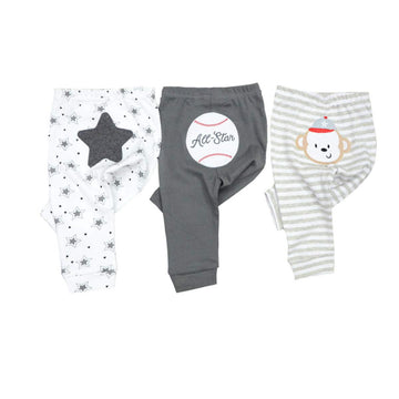 Unisex Baby 3-Pack Long Pants Boys Girls Toddler Cotton Shorts Gift Set