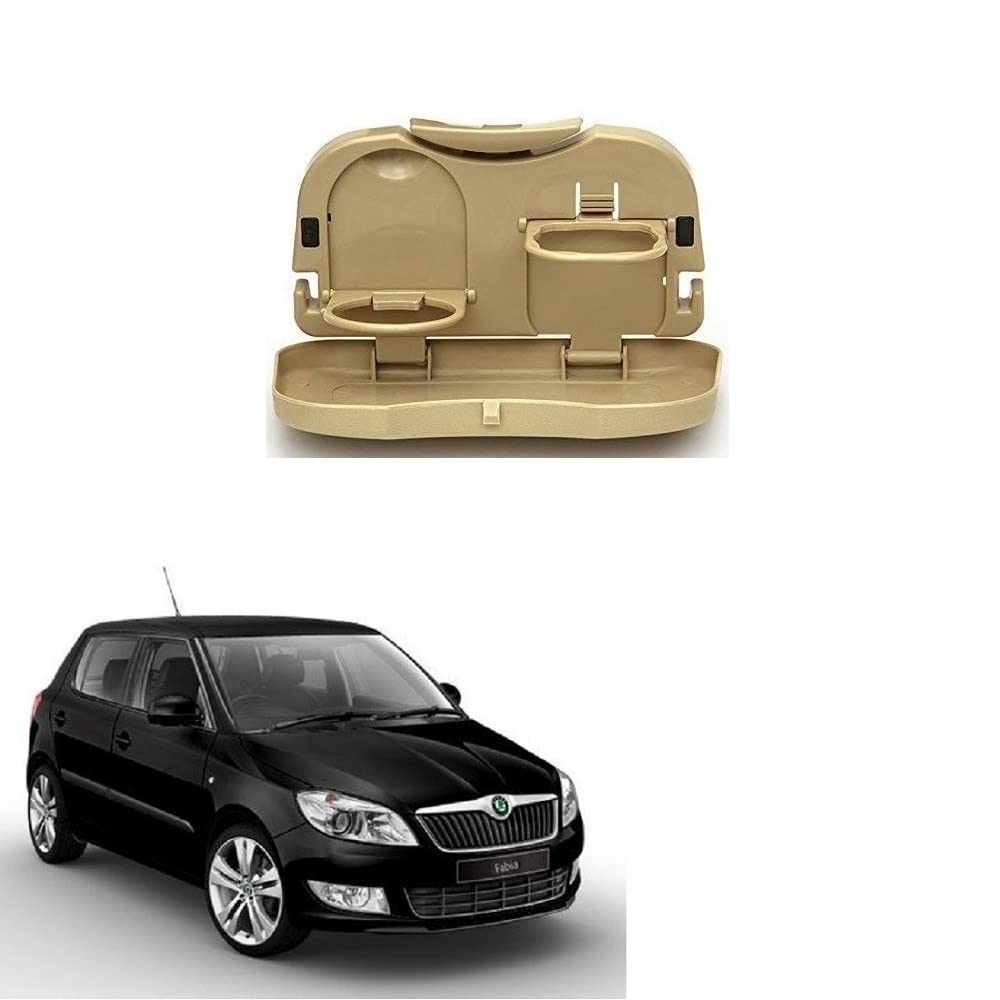 Stylish Foldable Compact Car Back Seat Tray for Food/ Drinks/ Cup/ Bottle Holder Universal Pack of 1 Suitable for Skoda Fabia