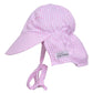 Flap Happy Baby Girls' Upf 50+ Original Light Weight Flap Hat With Ties, Pink Stripe Seersucker, Large