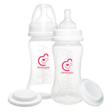 Nenesupply Feeding and Storage Bottles Collection for Spectra S1 S2 Motif Luna Breast Pumps 2 pc 9oz 280ml with Sealing Disc Ant