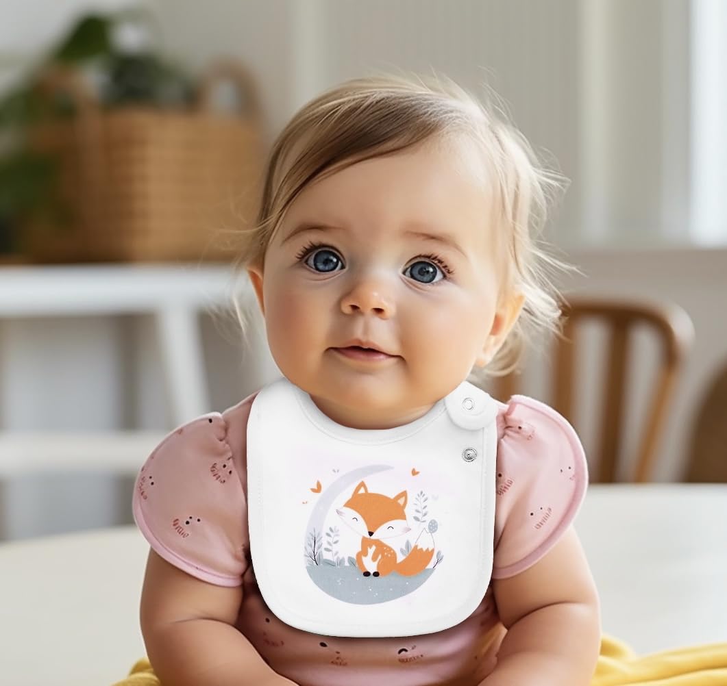 Maiwa 6-Pack Baby Bibs Set: 100% Cotton, Waterproof, Snap Closure,Baby Boys Girls Unisex Design - Ideal For Drooling,Teething &