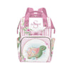 YallLocoMo Personalized Diaper Bag Backpack Gift Pink Floral Baby Turtle Cute Versatile Travel Bag: Large Capacity & Multiple Co