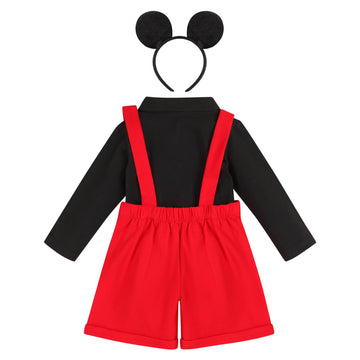 Ibtom Castle Gentleman First Birthday Cake Smash Outfits For Baby Boys Formal Suit Romper+Bow Tie+Suspenders Overalls Bib Pants