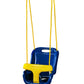 Gorilla Playsets 04-0032-B High Back Plastic Infant Swing With Yellow T Bar & Rope, Blue With Yellow