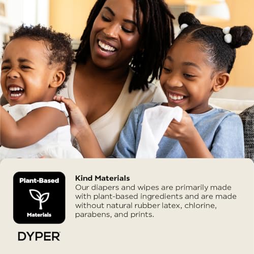 Dyper Baby Wipes | 99% Water | 100% Plant-Based | Hypoallergenic For Sensitive Skin | Fragrance Free | Plastic-Free | 12 Pack, 7