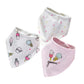 Jn&Lulu 3 Pack Newborn Baby Bibs Bandana Drool Bibs For Drooling Cotton Baby Gifts (Ice Cream)