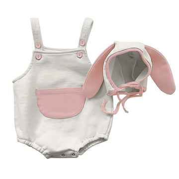 Agqt Baby Girls 1St Easter Outfit Halloween Bunny Costume Halloween Overalls With Rabbit Ear Hat Grey Size 0-6 Months(66)