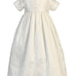 Silk Heirloom Gown With Two Hats (Boy And Girl) Christening Baptism Special Occasion Family Outfit With Two Matching Hats - M (6