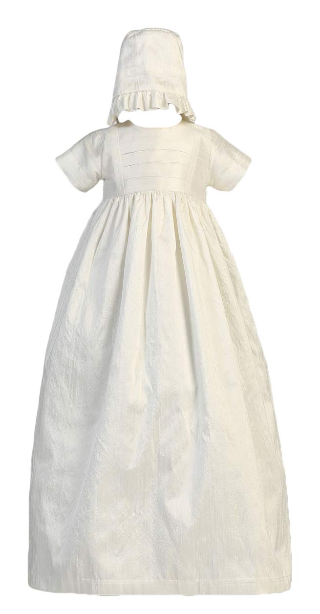 Silk Heirloom Gown With Two Hats (Boy And Girl) Christening Baptism Special Occasion Family Outfit With Two Matching Hats - M (6