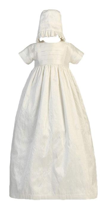 Silk Heirloom Gown With Two Hats (Boy And Girl) Christening Baptism Special Occasion Family Outfit With Two Matching Hats - M (6