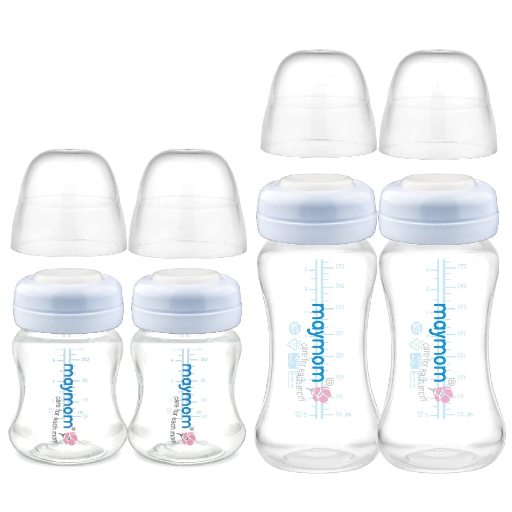Maymom Wide-Mouth Milk Storage Collection Bottle With Dome Cap, Bottle Top, Sureseal Disk; Compatiable With Spectra S1 S2 Bottle