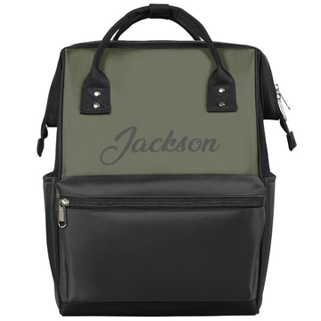 Baby Diaper Bags Backpack for Boy Girls Nursing Baby Bag Backpack for Mom Stroller Bag with Name Mommy Bags Dark Green