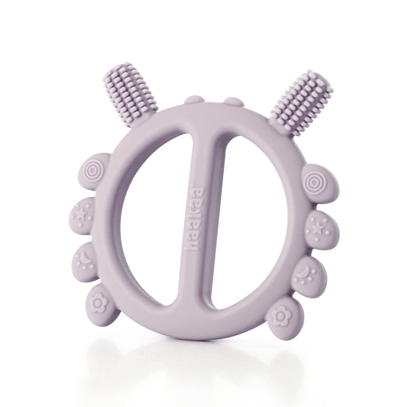 Haakaa Silicone Crab Baby Teether,Baby Toys,360Baby Toothbrush Head for Infant Self-Brushing Training,Food-Grade Silicone,Lavend
