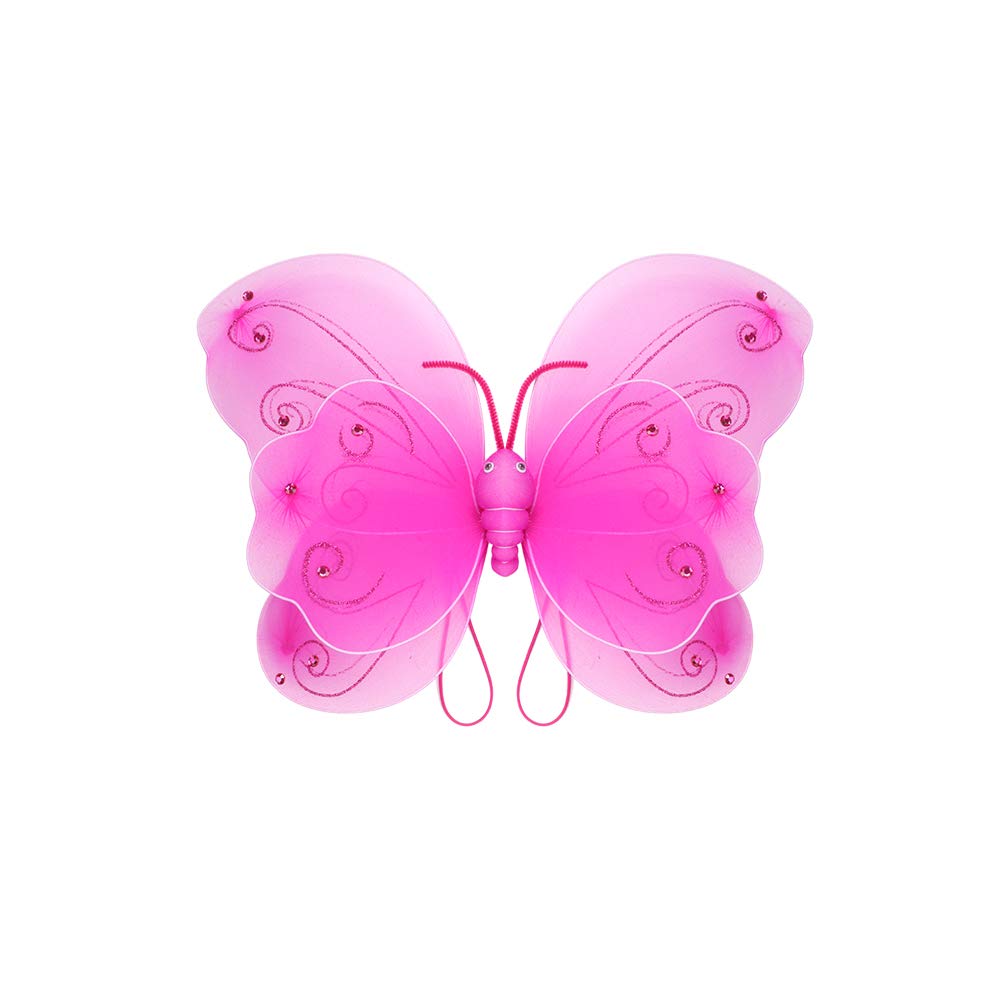 Vowov Halloween Girls Dress Up Princess Fairy Costume Set With Dress, Wings, Wand And Headband For Children Ages 3-10