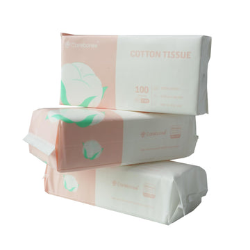 Careboree 300 Count Ultra Soft Dry Baby Wipes Unscented Multi-Purpose Pure Cotton Tissue (3 Pack-300 Count))