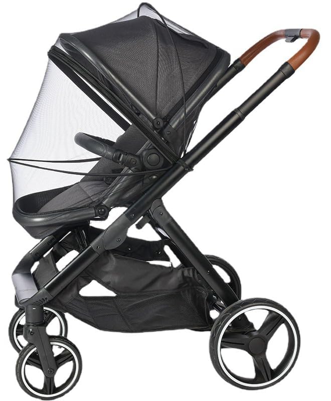 Baby Stroller Mosquito Net Universal Breathable Stroller Canopy Cover With Mosquito Netting For Infant Toddler Pushchair (Black)