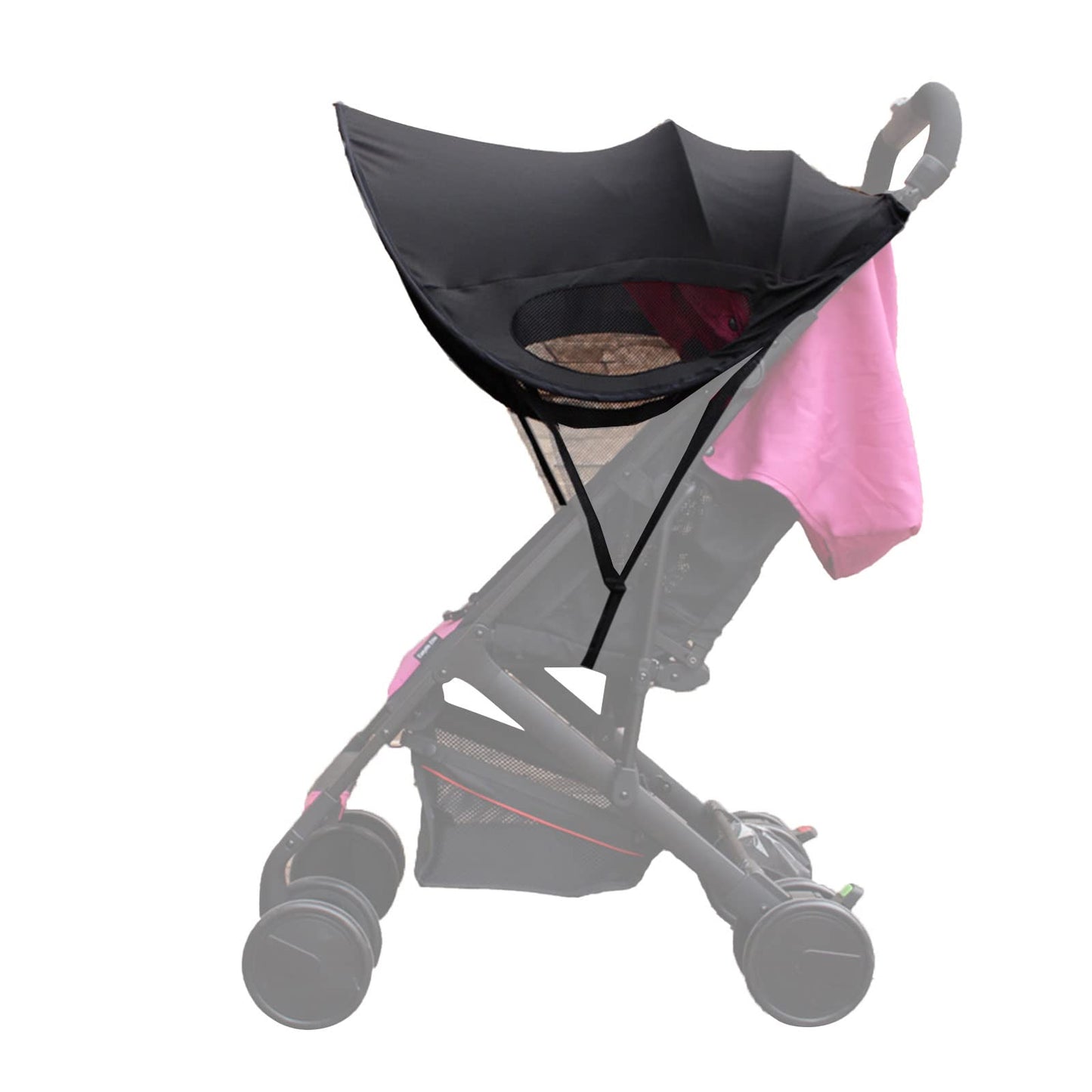 SOONHUA Stroller Sun Cover, Waterproof Umbrella for Stroller, Stroller Sun/Rain Shade, Breathable Toddler Blackout Blind Anti-UV