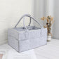 Mahonestfelt Baby Diaper Caddy - Nursery Storage Bin And Car Organizer For Diapers And Baby Wipes (Gray)