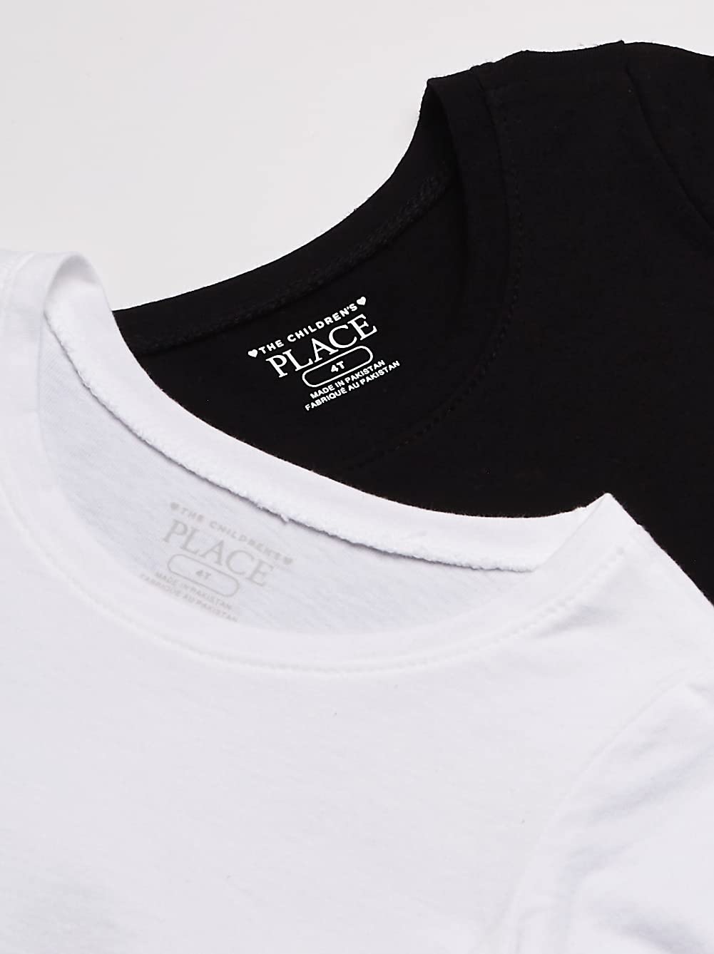 The Children'S Place Baby Girls And Toddler Long Sleeve Basic Layering T-Shirt T Shirt, Black/White 2 Pack, 6-9 Months Us
