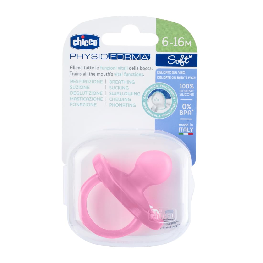 Chicco Physioforma Soother For Babies (616 Months) | Baby Pacifier With Unique Shape To Support BabyS Breathing | Soft Silicon