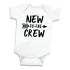 Bump And Beyond Designs Baby-Boys New To The Crew Pregnancy Announcement Newborn Leotard White, 0-3 Months