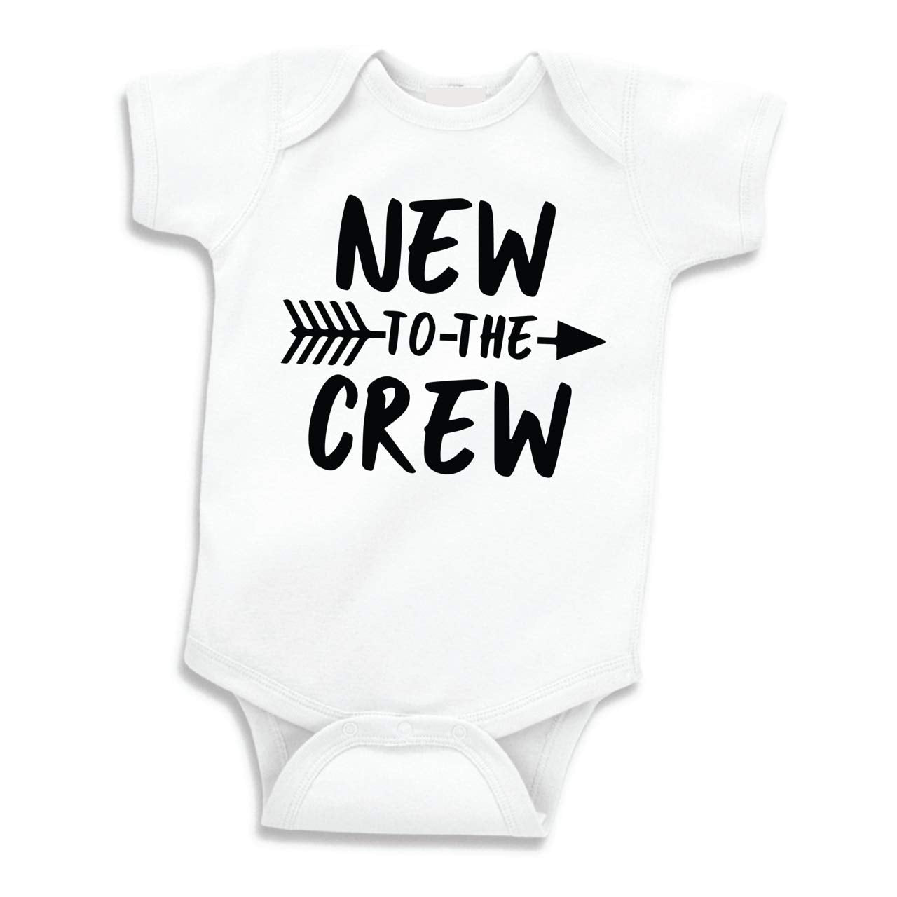 Bump And Beyond Designs Baby-Boys New To The Crew Pregnancy Announcement Newborn Leotard White, 0-3 Months
