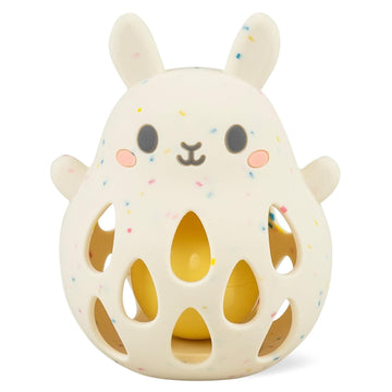 Tiger Tribe Bunny Silicone Baby Rattle - Soft BPA-Free Food-Grade Silicone with Gentle Sound, Easy Grip Sensory Toy for Infants 