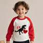 Xfsjgna Valentines Sweatshirts 4T Boys Girls Valentine'S Day Dinosaur Heart Graphic Shirt Toddler Kids Long Sleeve Tops Red