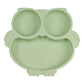 Idvvssx Silicone Baby Plate With Suction, Owl Shape Suction Plate For Toddler, Cute Kids Suction Plate, Baby Toddler Divided Pla