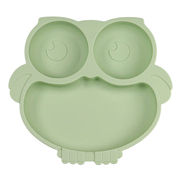 Idvvssx Silicone Baby Plate With Suction, Owl Shape Suction Plate For Toddler, Cute Kids Suction Plate, Baby Toddler Divided Pla