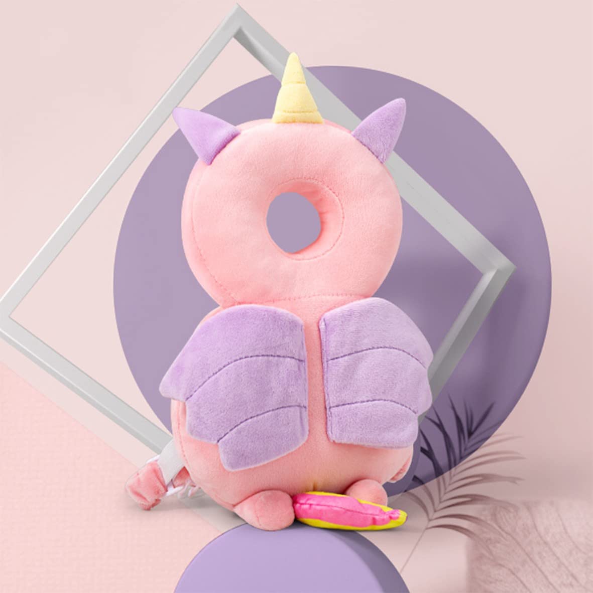 Umtiti Baby Head Protector Pad Safety Pad For Walking & Crawling, Toddlers Head Safety Adjustable Back-Pack,Pink Unicorn (Us)