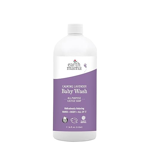 Earth Mama Baby Wash Foaming Hand Soap, Organic All-Purpose Lavender Body Wash For Sensitive Skin, Castile Soap With Coconut Oil