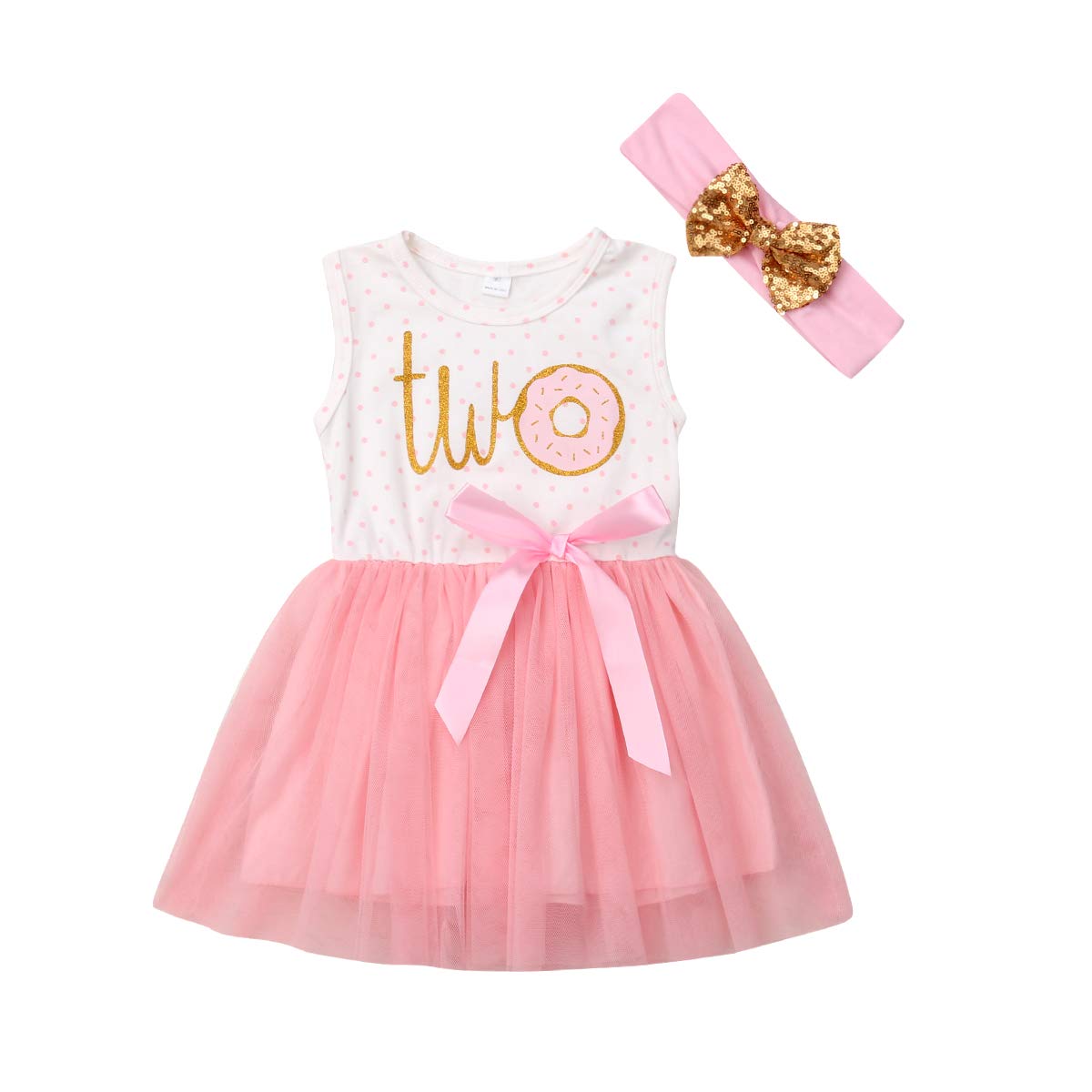 Newborn Baby Girls Pink Striped Tutu Dress First Birthday Skirt Outfits Casual D WBBAPB07KD1WDHP