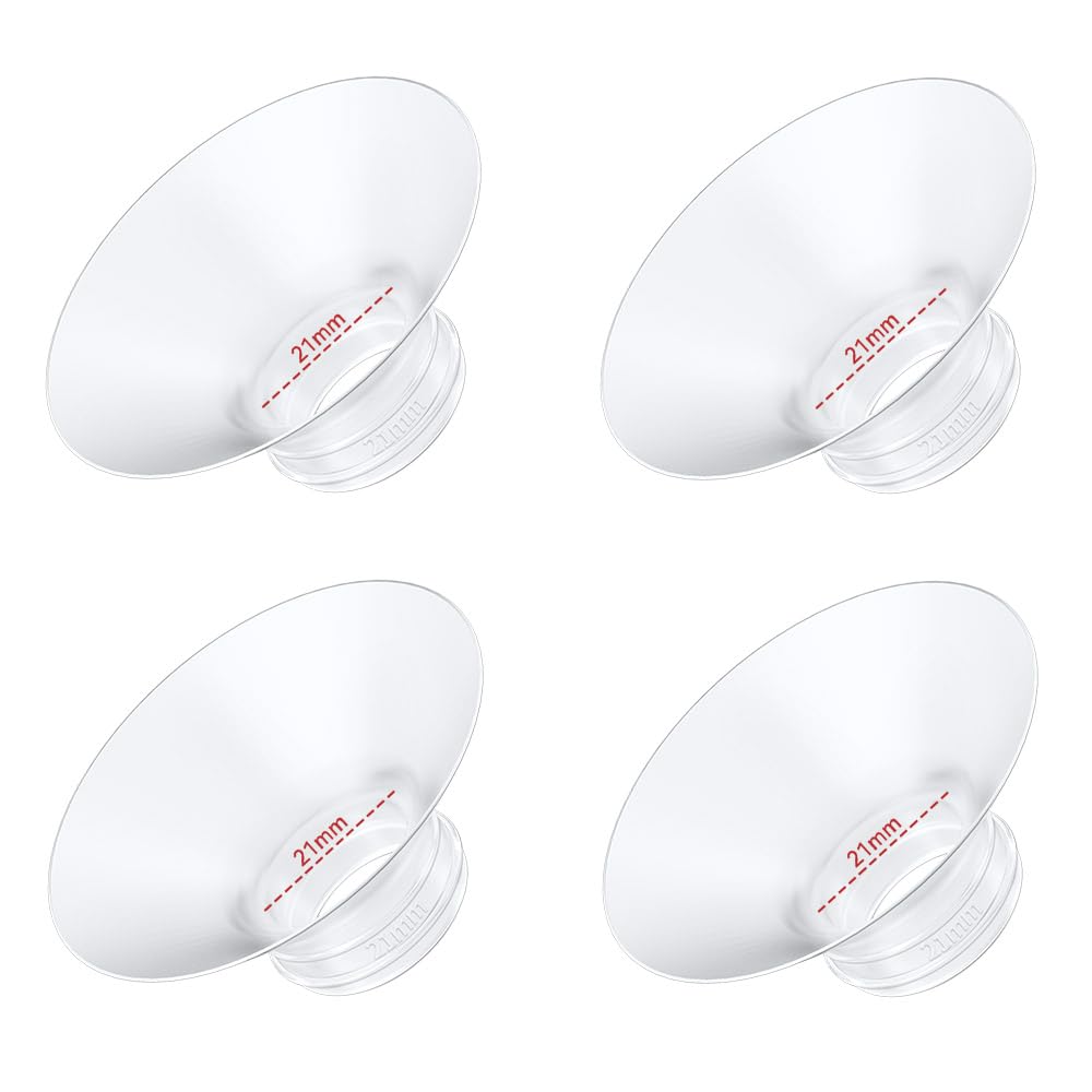 4PC Flange Insert 21mm Compatible with Momcozy M5/M6/M9/S12 Pro/V1 Pro/V1 Pro Breast Pump, Fit for Eufy/Elvie/Medela/Spectra/Lan