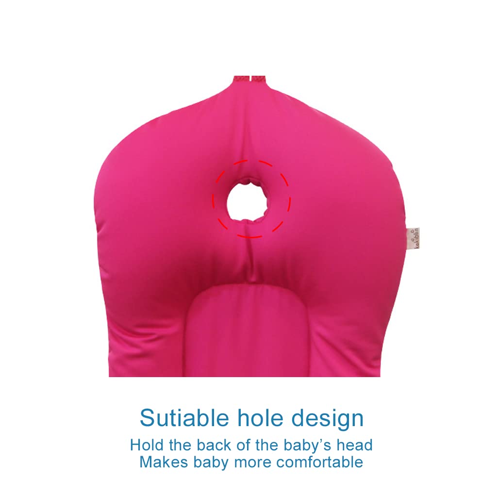 Baby Bath Mat, Kakiblin Baby Bathtub Baby Bath Cushion Soft Anti-Slip Bath Pad 0-6 Month Infant Bath Pillow, Pink