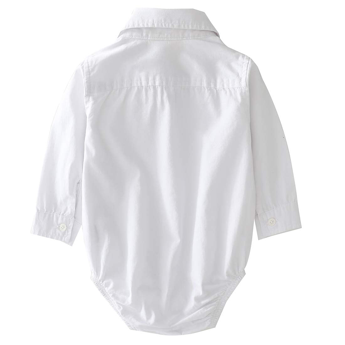 Momoland Infant Baby Boys Plaid Bodysuit Woven Shirt Button Up Long Sleeves Navy (White, 9-12 Months)