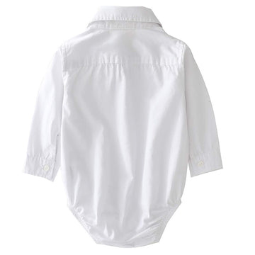 Momoland Infant Baby Boys Plaid Bodysuit Woven Shirt Button Up Long Sleeves Navy (White, 9-12 Months)
